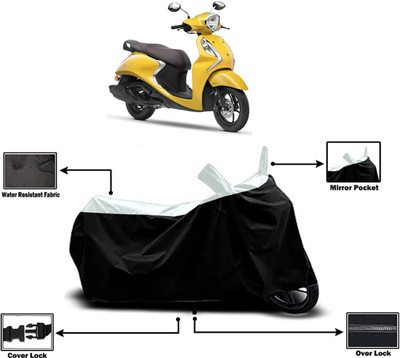 Amexride Two Wheeler Cover for Yamaha(Fascino, White)