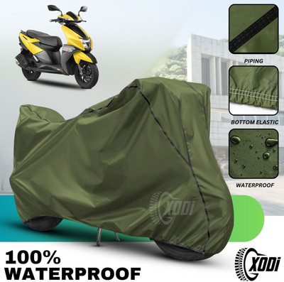 OliverX Waterproof Two Wheeler Cover for TVS(NTORQ, Green, Black)