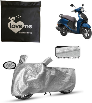 Love Me Two Wheeler Cover for Yamaha(Fascino, Silver)