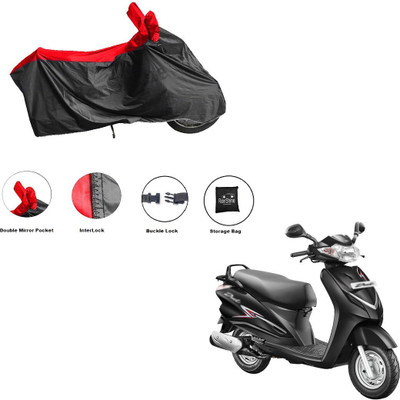 RiderShine Waterproof Two Wheeler Cover for Hero(Duet, Black, Red)