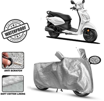Autoinnovation Waterproof Two Wheeler Cover for Hero(Pleasure Plus, Silver)