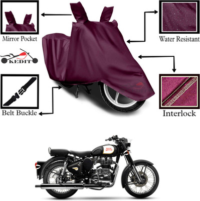 KEDIT Two Wheeler Cover for Royal Enfield(Bullet 350 New, Maroon)