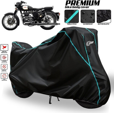 SThanaveX Waterproof Two Wheeler Cover for Royal Enfield(Classic 350 Signals, Black, Blue, Multicolor)
