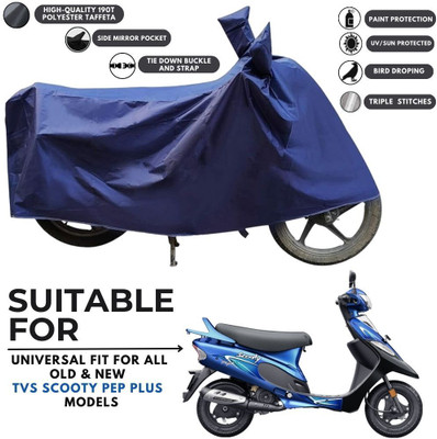 MADAFIYA Two Wheeler Cover for TVS(Scooty Pep Plus, Blue)