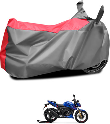 CODOKI Waterproof Two Wheeler Cover for TVS(Apache RTR 200, Grey, Red)