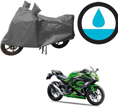 DeepShakshi AUTOMOTIVE Waterproof Two Wheeler Cover for Kawasaki(Ninja 300, Grey)