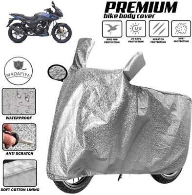 MADAFIYA Two Wheeler Cover for Bajaj(Pulsar 220 DTS-i, Silver)