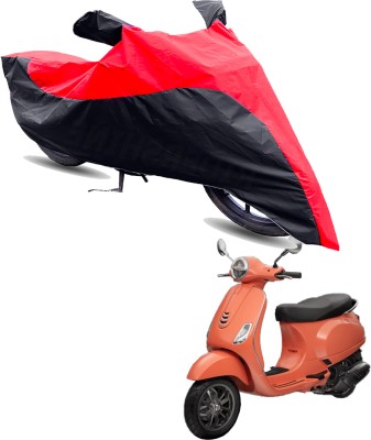 Motodreka Two Wheeler Cover for Piaggio(Vespa LX, Red, Black)