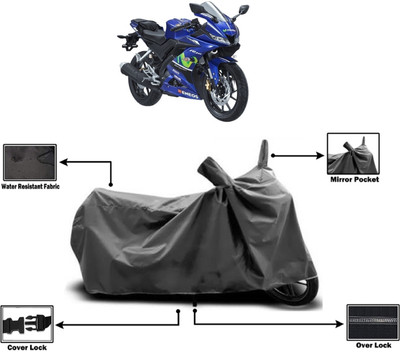 Amexride Two Wheeler Cover for Yamaha(YZF R15 V3 Moto GP Edition BS6, Grey)