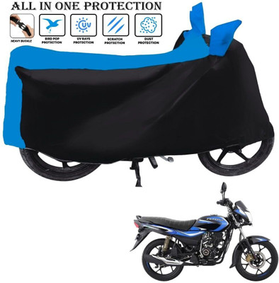 SThanaveX Waterproof Two Wheeler Cover for Bajaj(Platina 110 H-Gear BS6, Black, Blue)