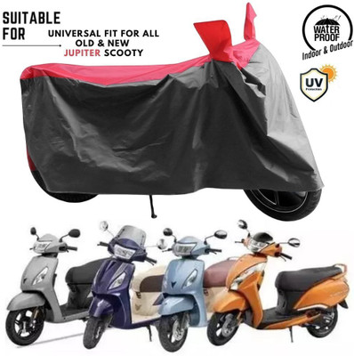 ZAQE Waterproof Two Wheeler Cover for TVS(Jupiter Grande, Grey, Red)