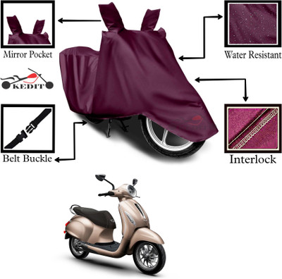 AASHTIK MART Two Wheeler Cover for Bajaj(Urbanite Chetak, Maroon)