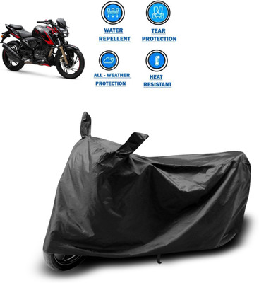 DeepShakshi AUTOMOTIVE Two Wheeler Cover for TVS(Apache RTR 200, Black)