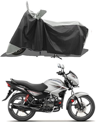 GROFATIK Two Wheeler Cover for Hero(Glamour BS6, Grey, Black)