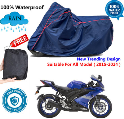 AUTOCAD Waterproof Two Wheeler Cover for Yamaha(YZF R15 V3 BS6, Blue, Red)