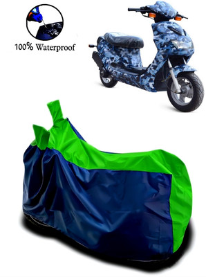 Autofly Waterproof Two Wheeler Cover for Hero(Electric AXLHE-20, Blue, Green)