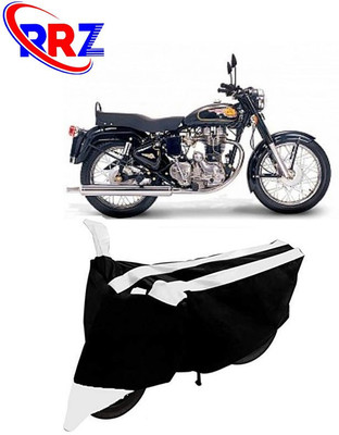 RRZ Waterproof Two Wheeler Cover for Royal Enfield(Twin spark, Black, White)