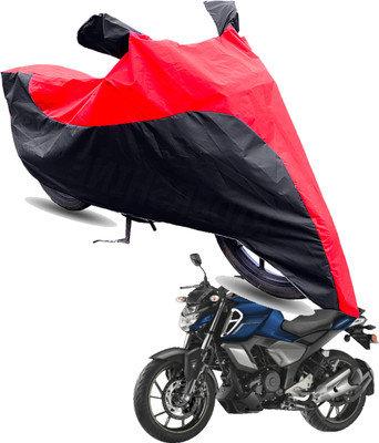 FurniGully Two Wheeler Cover for Yamaha(FZ-S FI, Red, Black)