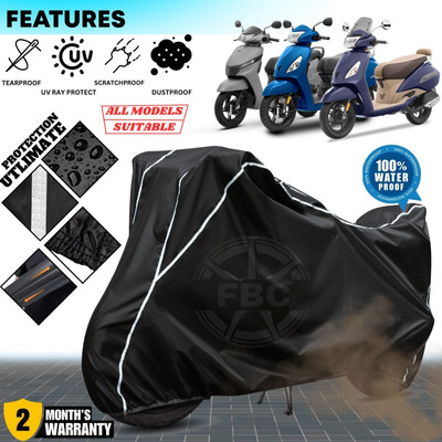 OliverX Waterproof Two Wheeler Cover for TVS(Jupiter, Black, White)