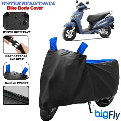 Big fly Two Wheeler Cover for Honda(Activa 125, Black, Blue)