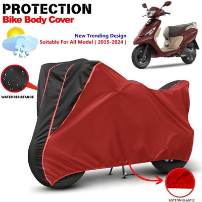 CABRY Waterproof Two Wheeler Cover for TVS(Scooty Zest 110, Red, Black)