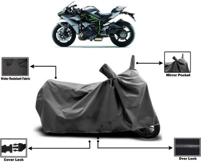 Amexride Two Wheeler Cover for Kawasaki(Ninja H2R, Grey)