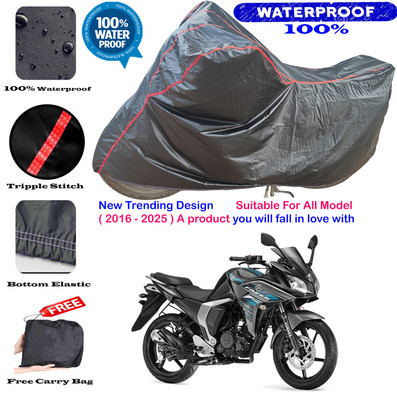 OliverX Waterproof Two Wheeler Cover for Yamaha(Fazer, Black, Red)