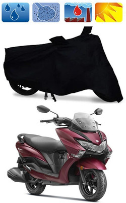 Mdstar Waterproof Two Wheeler Cover for Suzuki(Burgman Electric, Black)