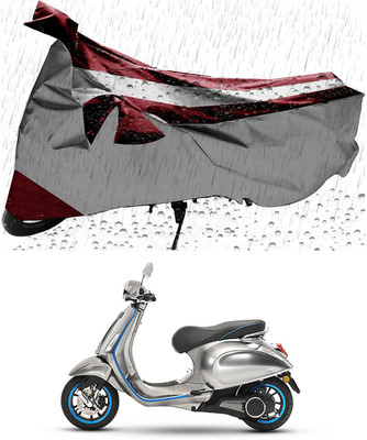 Furious3D Two Wheeler Cover for Piaggio(Vespa LX, Maroon, Silver)