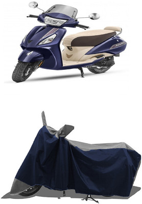 SUGASHRI Waterproof Two Wheeler Cover for TVS(Jupiter Grande BS6, Grey, Blue)