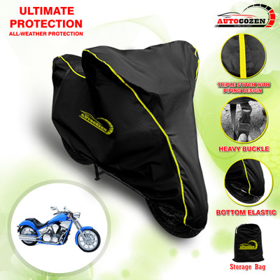 AUTOCOZEN Waterproof Two Wheeler Cover for Honda(VT 1300CX, Black)