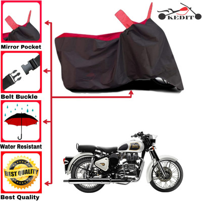AASHTIK MART Two Wheeler Cover for Royal Enfield(Classic 350, Red, Black)
