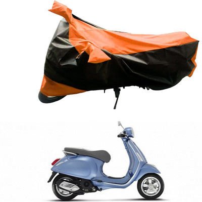 Mdstar Waterproof Two Wheeler Cover for Piaggio(Vespa LX, Black, Orange)