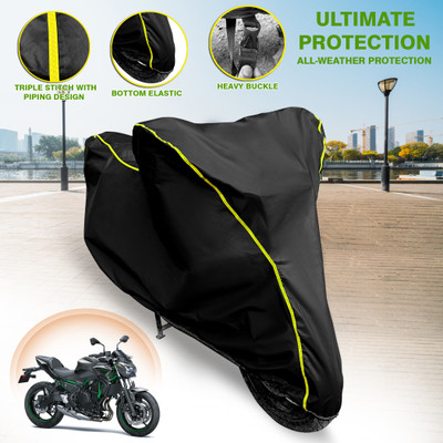 GARREGE Waterproof Two Wheeler Cover for Kawasaki(Z650 BS6, Black)