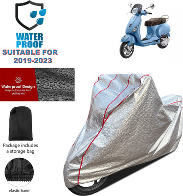 GOSHIV-car and bike accessories Waterproof Two Wheeler Cover for Vespa(Elegante 150 BS6, Silver)