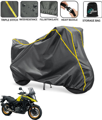 AUTOBIRSA Waterproof Two Wheeler Cover for Suzuki(V-Strom 650 XT, Grey)