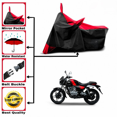 DeepShakshi AUTOMOTIVE Two Wheeler Cover for Bajaj(V12, Red, Black)