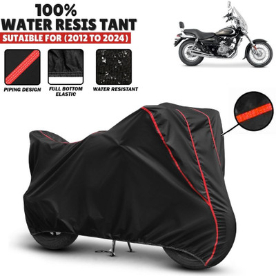 Mwiss Waterproof Two Wheeler Cover for Bajaj(Avenger 220 Street, Black, Red)
