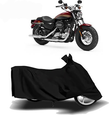 Mdstar Waterproof Two Wheeler Cover for Harley Davidson(1200 Custom, Black)