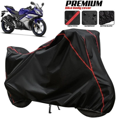 xodi Waterproof Two Wheeler Cover for Yamaha(R15 V3, Black, Red, Multicolor)