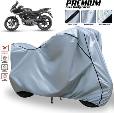 xodi Waterproof Two Wheeler Cover for Bajaj(Pulsar 220F, Silver, Black)