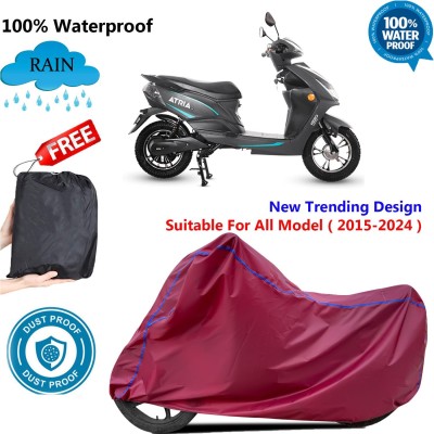 OliverX Waterproof Two Wheeler Cover for Hero(Electric Atria, Maroon)