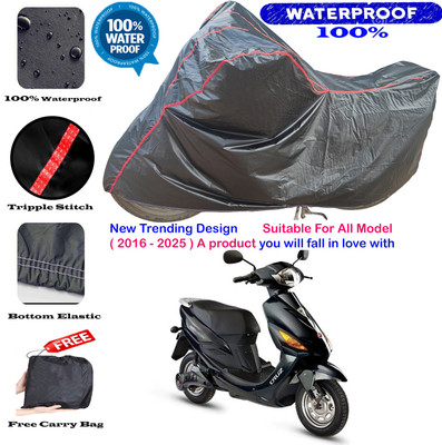 AutoGalaxy Waterproof Two Wheeler Cover for Hero(Electric Cruz BS6, Black, Red)