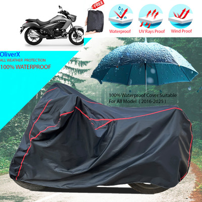 OliverX Waterproof Two Wheeler Cover for TVS(Intruder 250, Black)