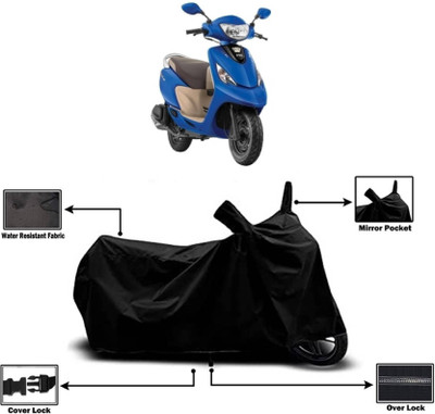 AASHTIK MART Two Wheeler Cover for TVS(Scooty Zest 110, Black)