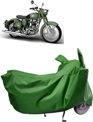 Amexride Two Wheeler Cover for Royal Enfield(Battle Green, Maroon)