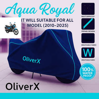 OliverX Waterproof Two Wheeler Cover for Hero(Splendor I Smart, Blue, Red)