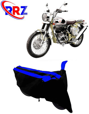 RRZ Waterproof Two Wheeler Cover for Royal Enfield(Bullet Trials 500, Black, Blue)