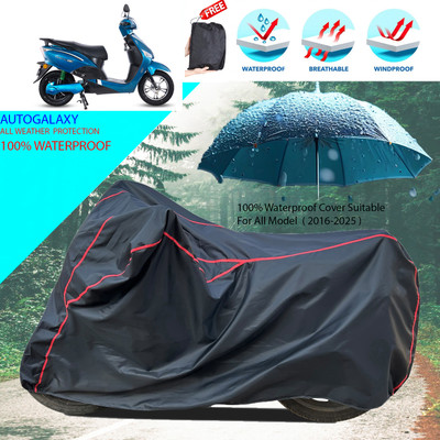 AutoGalaxy Waterproof Two Wheeler Cover for Hero(Electric Optima BS6, Black)
