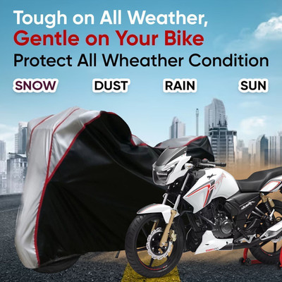 Shiv Kanha Waterproof Two Wheeler Cover for TVS(Apache RTR 160, Black)
